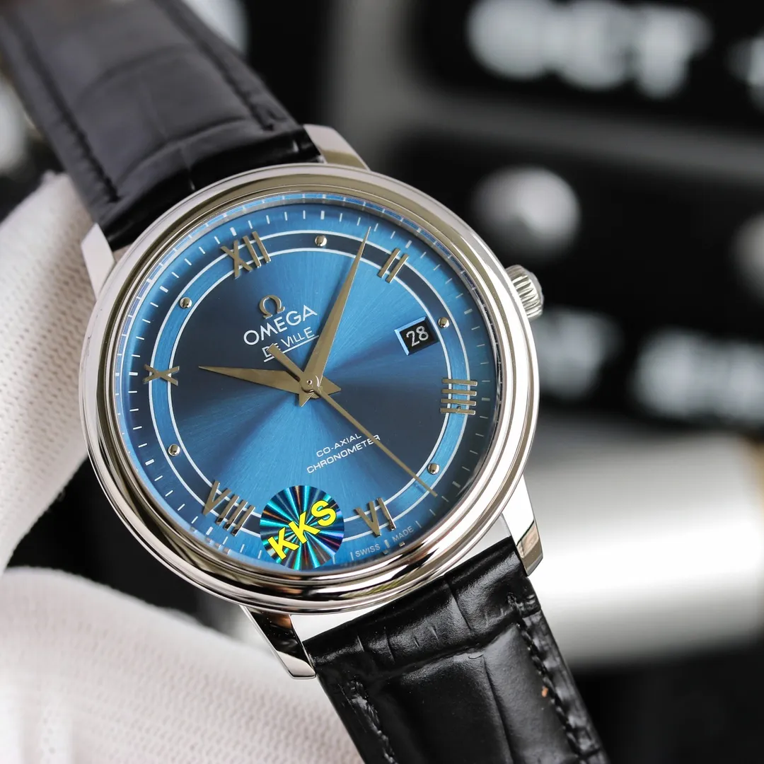 【Top replica】💰2400! Omega De Ville series men's mechanical watches, a new upgraded version will arrive in 2021. The modified quality is exclusively customized for the 8500 movement. Specially designed [Movement] Dedicated and made 0️⃣Reworked, replica Omega 8800 genuine movement, dual-calendar automatic mechanical movement. Synchronous original transparent bottom design, clearly witnessing the original appearance of the high-performance and precise movement, the 316 stainless steel movement inner cover is truly repaired both internally and externally. [Case] 316L stainless steel case, made by exclusive CNC process, with arched wear-resistant super-hard sapphire scratch-proof glass, clear text lines and well-proportioned checkered pattern, three-level waterproof, safe for swimming🏊, watch diameter 41/11mm [Bracelet] Italian imported cowhide crocodile pattern strap with original folding buckle or 316 stainless steel original buckle optional