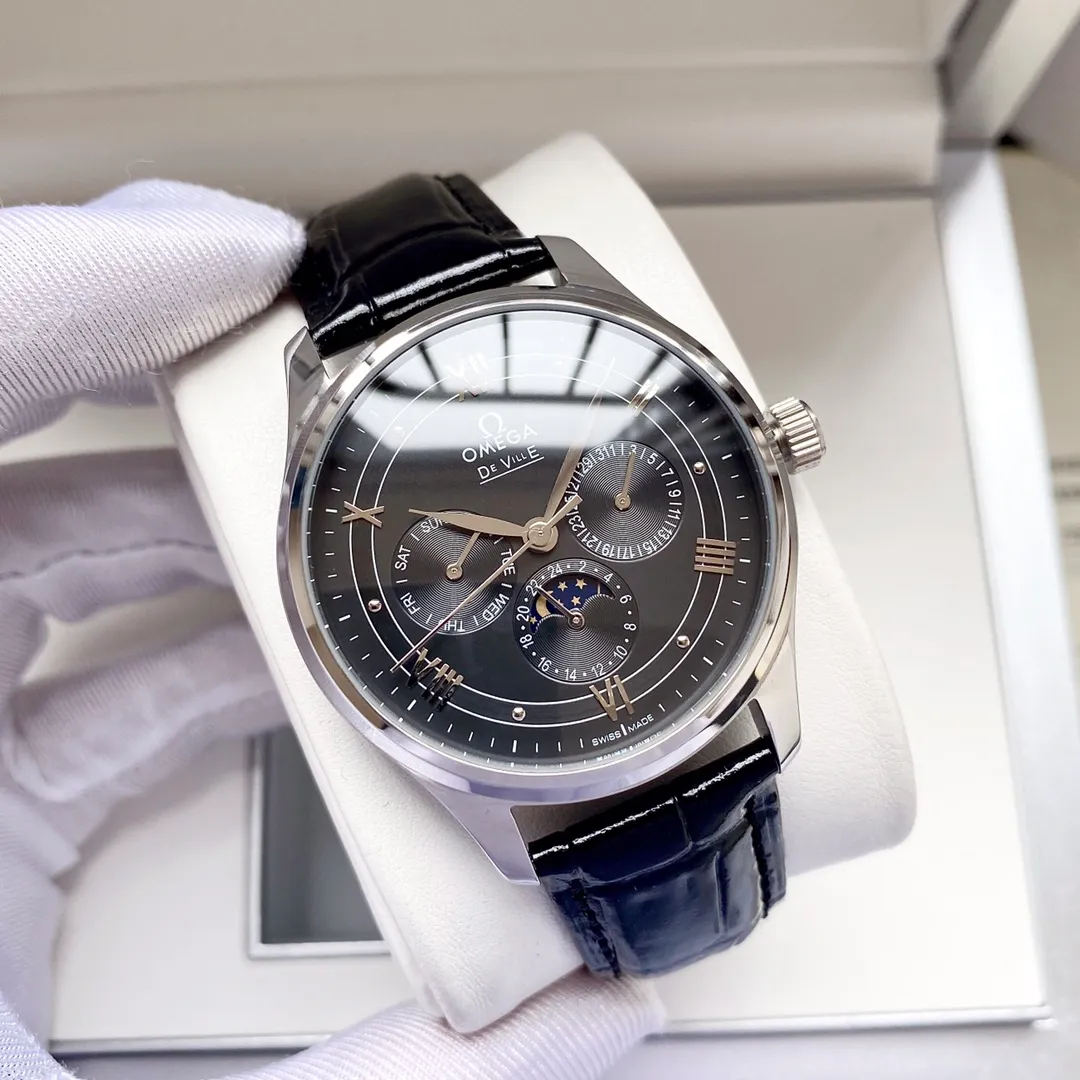 【Customized all-in-one machine】💰1720! Omega-Omega men's watch imported fully automatic 9015 all-in-one mechanical movement wear-resistant and scratch-resistant sapphire mirror 316L stainless steel case genuine calfskin strap fashionable design business casual size: diameter 40mm thickness 12mm