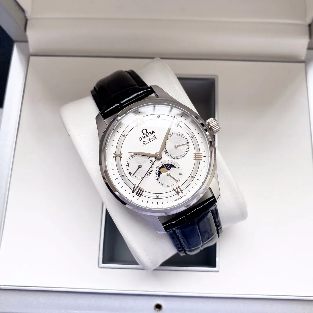 【Customized all-in-one machine】💰1720! Omega-Omega men's watch imported fully automatic 9015 all-in-one mechanical movement wear-resistant and scratch-resistant sapphire mirror 316L stainless steel case genuine calfskin strap fashionable design business casual size: diameter 40mm thickness 12mm