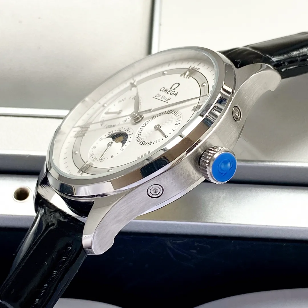 【Customized all-in-one machine】💰1720! Omega-Omega men's watch imported fully automatic 9015 all-in-one mechanical movement wear-resistant and scratch-resistant sapphire mirror 316L stainless steel case genuine calfskin strap fashionable design business casual size: diameter 40mm thickness 12mm