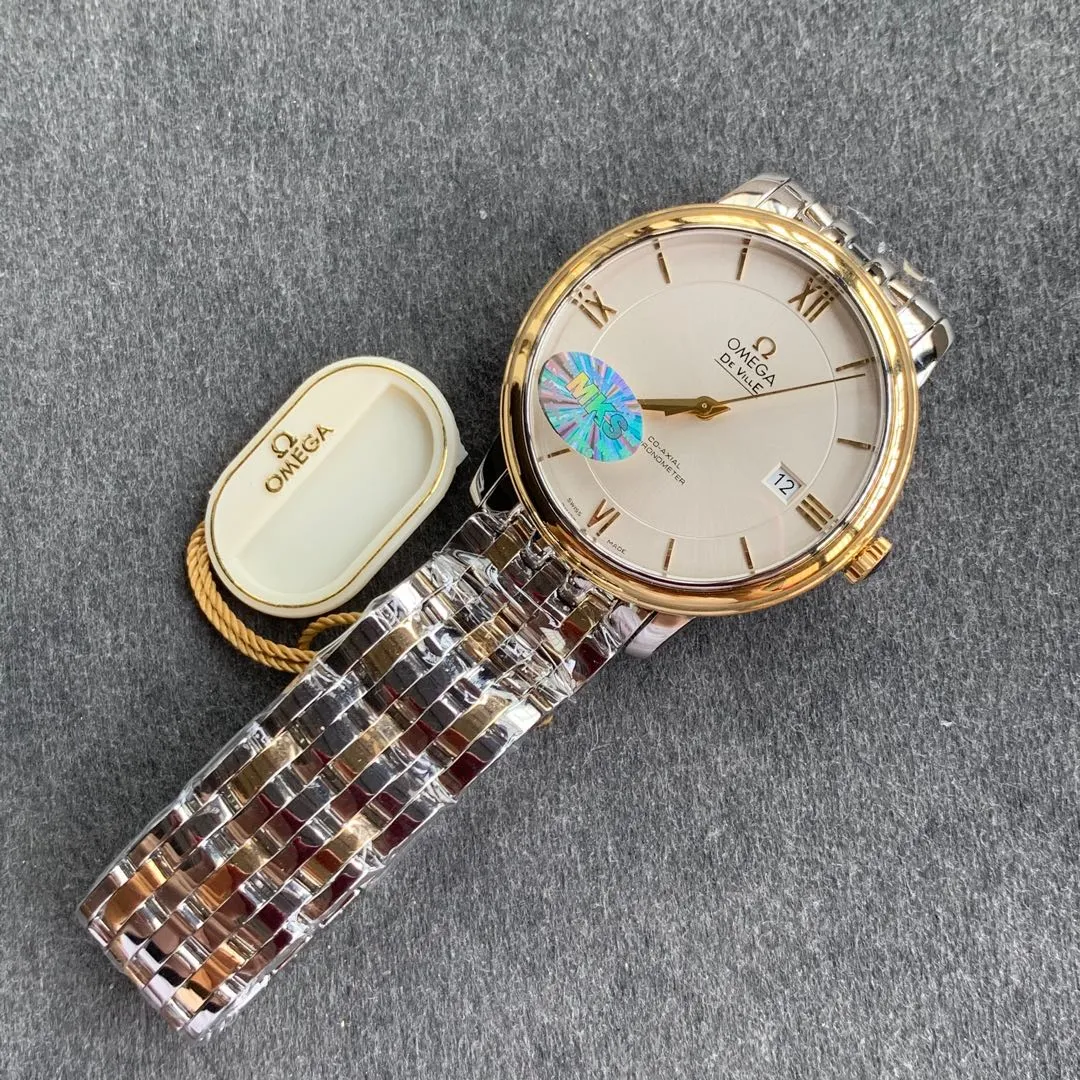 MKS Omega De Ville watch. With its elegant and slim appearance and simple and elegant design, MKS captures every detail and perfectly interprets the classic charm of the original elegant business. [Details of the masterpiece] The size of the watch is 39.5 mm x 10 mm. The literal scales and hands all inherit the original craftsmanship. They are first polished and then rhodium-plated to ensure permanent luster and amazing temperament. [Details of the masterpiece] The Omega resistor LOGO on the plate is well-curved, and the edges are chamfered naturally. It seems small and exquisite, not worth mentioning, but in fact the craftsmanship is complicated and contains a lot of things. [Innovative move] Using the super stable Japanese Miyota 9015 movement, it truly achieves zero repairs.