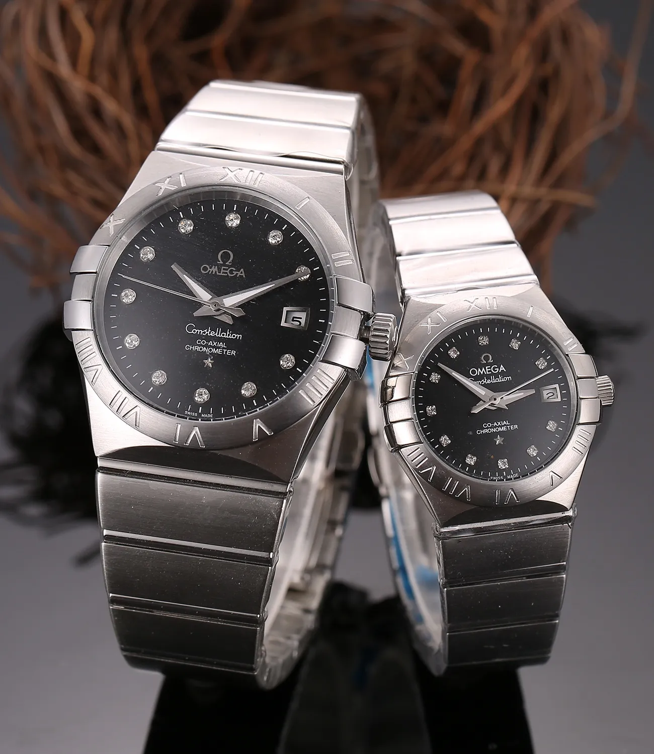 【High-end replica】💰1160! one! Omega 3-hand synchronized double eagle series couple watch 🍂Strap: top imported 316 stainless steel strap 🍂Movement: imported Citizen 8215 mechanical watch 🍂Mirror: top imported diamond film crystal mirror 🍂Size: male 38mm, female 28mm