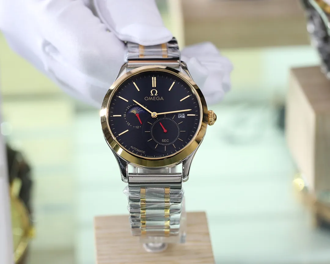 【Foreign trade import】💰1240! Omega (Excellent, Exquisite and Intelligent Work) Latest Counter Picture 🎈🎈 Type: Exquisite men's watch (more excellent) [3-digit calendar] [9-digit stars] Strap: Genuine leather & stainless steel strap (more comfortable) Movement: Top mechanical movement (stable) [Simple and elegant] Material: Mineral super mirror (wear-resistant) [Business and casual] Smart style, strong three-dimensional sense, special design, returning from a reputation, a must-sell style Size: 40mm in diameter, 12mm thick, high-definition real shot! quality assurance!