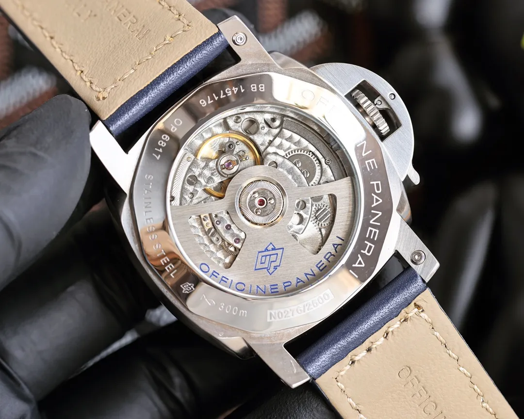 【Foreign Trade Import】💰1440! Panerai PANERAI curved coated glass 44mm*16mm first layer cowhide strap with original pin buckle fully automatic machine a watch from a tough guy