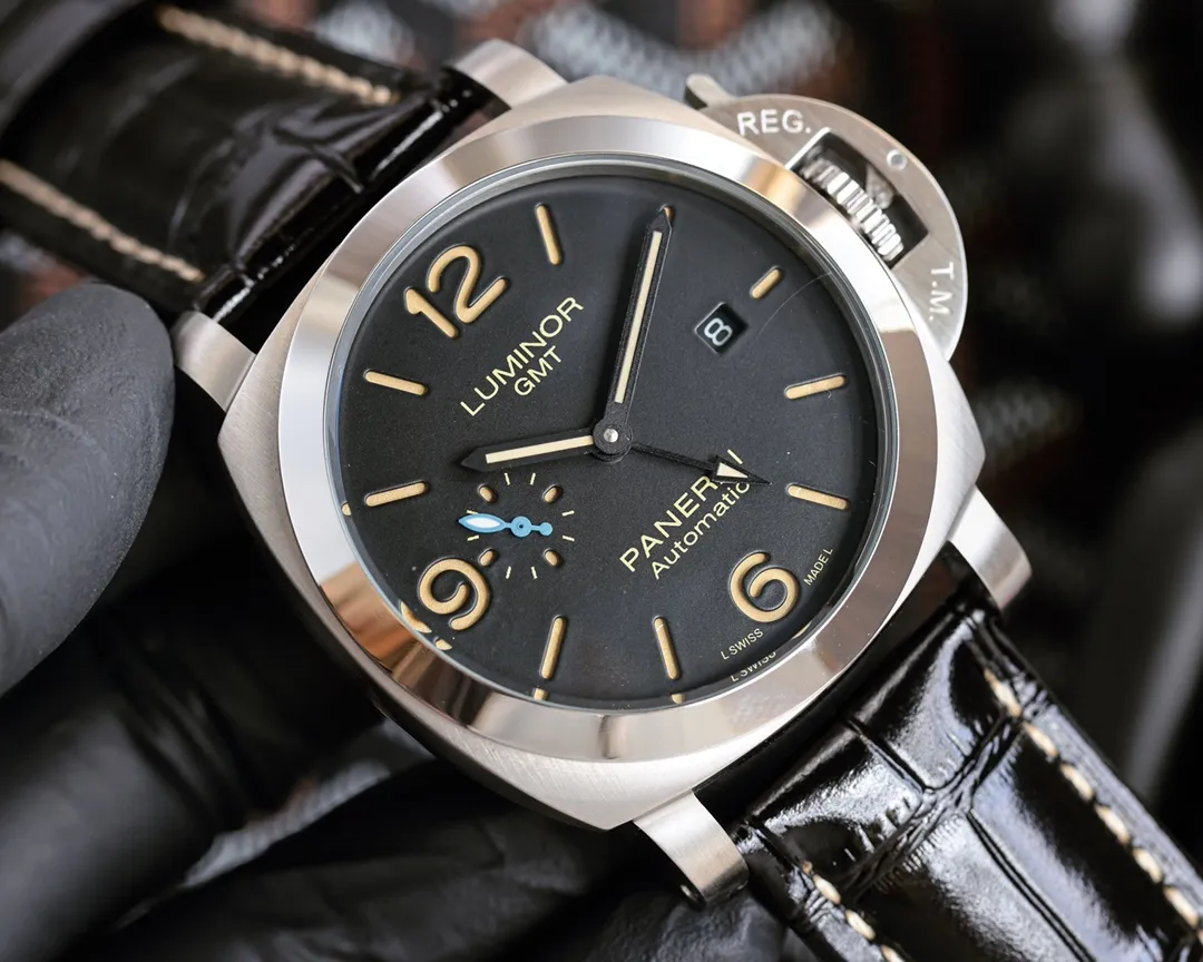 【Foreign Trade Import】💰1440! Panerai PANERAI curved coated glass 44mm*16mm first layer cowhide strap with original pin buckle fully automatic machine a watch from a tough guy