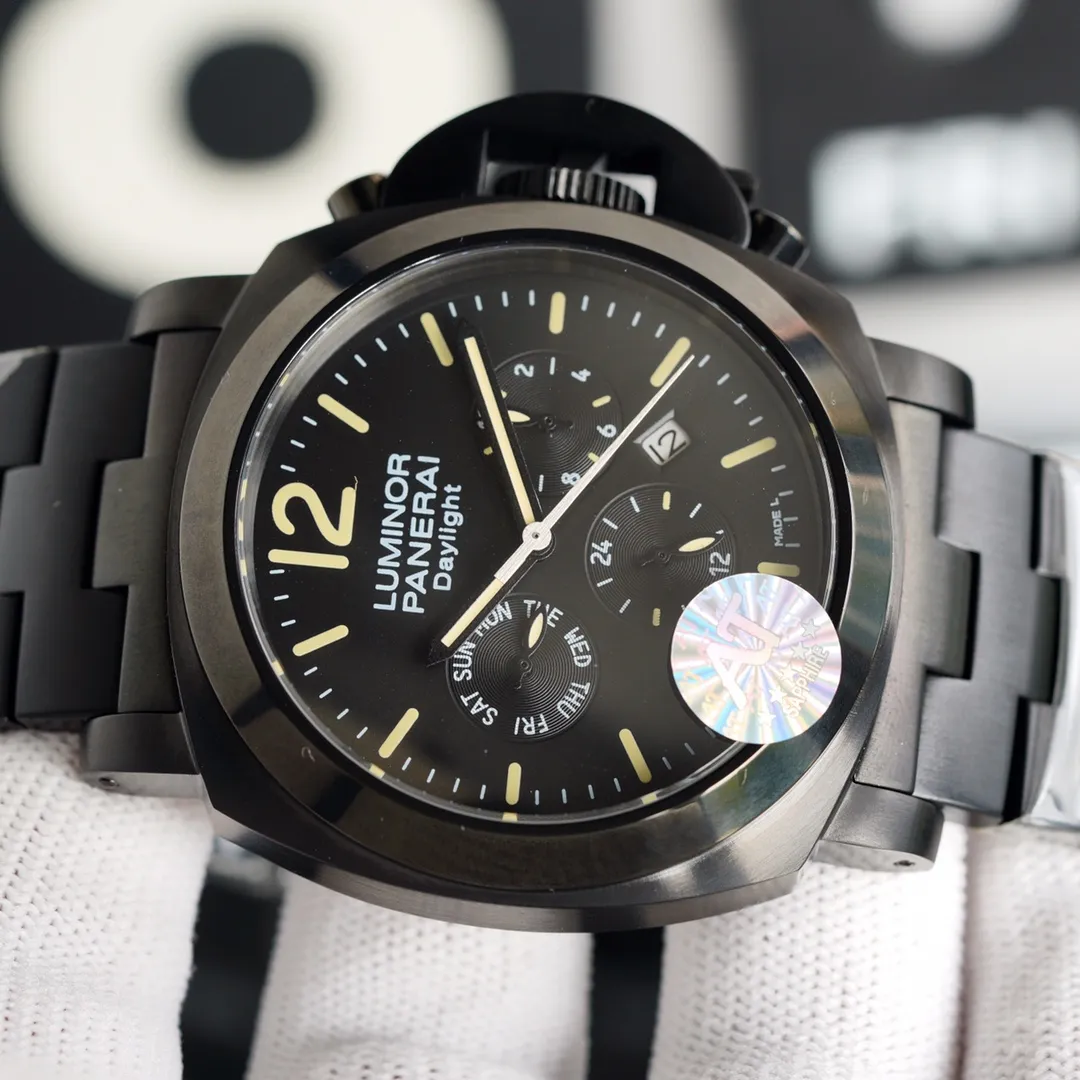 【Top replica】💰4500! Panerai's first release from a major manufacturer - real photos, upgraded version [highest version] kinetic energy reserve🌛sun, moon and star display. Special watch designated by the Italian Royal Navy. Known for precision machinery and excellent quality. Original imported multi-function 9100 fully automatic movement with month, day, date, dedicated super luminous and deep diving function. Combining Italian design style and Swiss professional technology, it has become a high-end watch in the field of sports and leisure. A boutique that tasteful people are eager to collect. (Size 44x12) Welcome to reprint!
