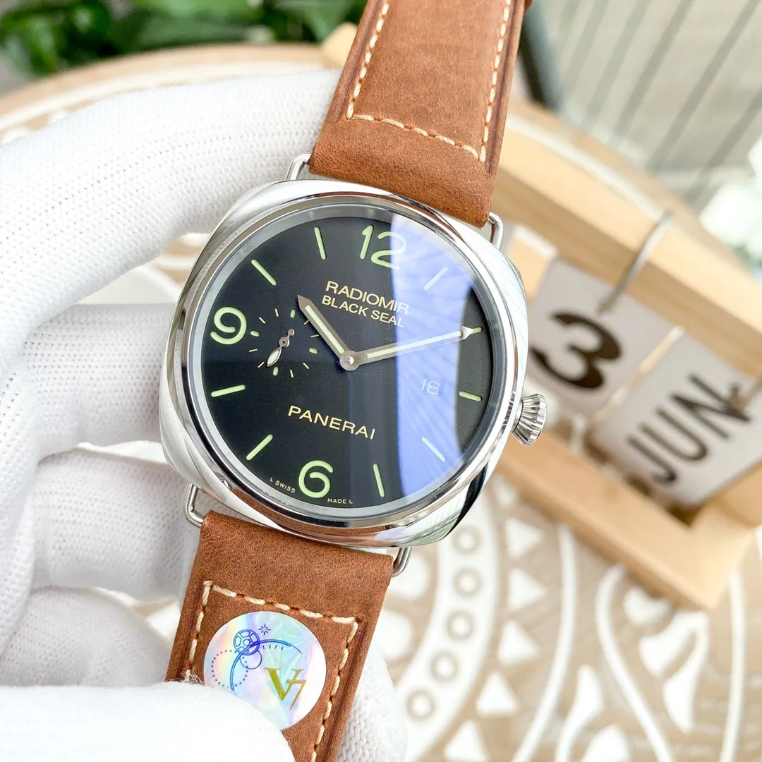 【Foreign trade import】💰2400! 〖V7 version is newly launched⌚️Exclusively on sale🎈〗 Panerai LUMINOR 1950 series ─ 44mm 316L polished stainless steel🔥Made with original imported 2555 fully automatic mechanical movement⌚️Made of Panerai’s new material BMG-TECH™, which has ultra-high toughness and scratch resistance. The black dial follows the characteristics of the previous LUMINOR 1950 series. The circular scale is covered with Super-LumiNova® super luminous coating to ensure that the time information can be read clearly in a dark environment. There is a date display window at 3 o'clock and a small seconds dial at 9 o'clock. Top-quality products are constantly produced.