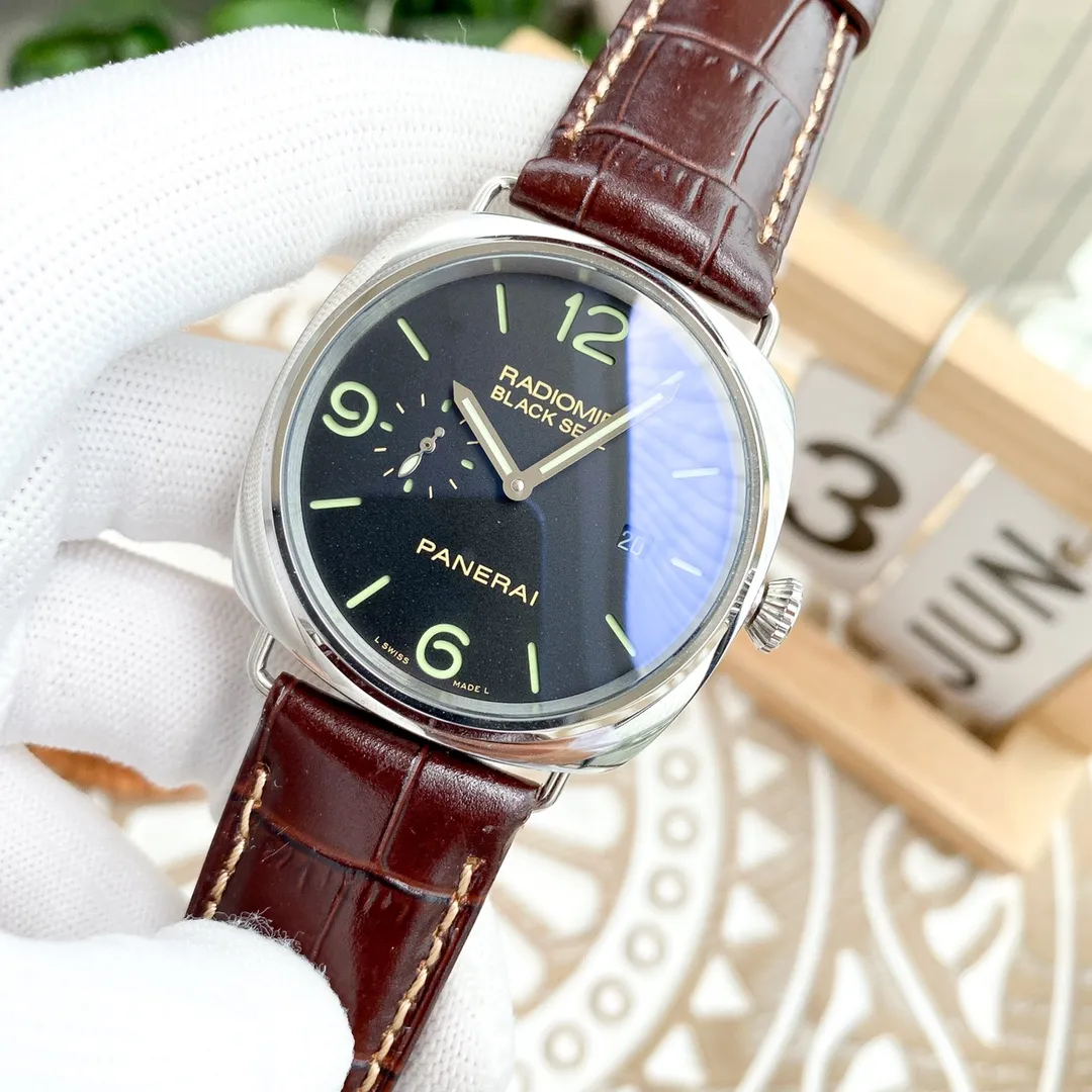 【Foreign trade import】💰2400! 〖V7 version is newly launched⌚️Exclusively on sale🎈〗 Panerai LUMINOR 1950 series ─ 44mm 316L polished stainless steel🔥Made with original imported 2555 fully automatic mechanical movement⌚️Made of Panerai’s new material BMG-TECH™, which has ultra-high toughness and scratch resistance. The black dial follows the characteristics of the previous LUMINOR 1950 series. The circular scale is covered with Super-LumiNova® super luminous coating to ensure that the time information can be read clearly in a dark environment. There is a date display window at 3 o'clock and a small seconds dial at 9 o'clock. Top-quality products are constantly produced.