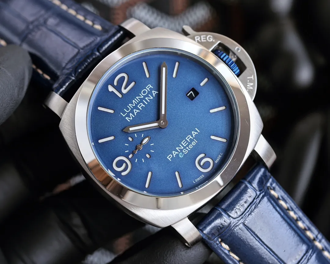 【High-end replica】💰1440! Panerai PANERAI curved coated glass 44mm*16mm first layer cowhide strap with original pin buckle fully automatic machine a watch from a tough guy