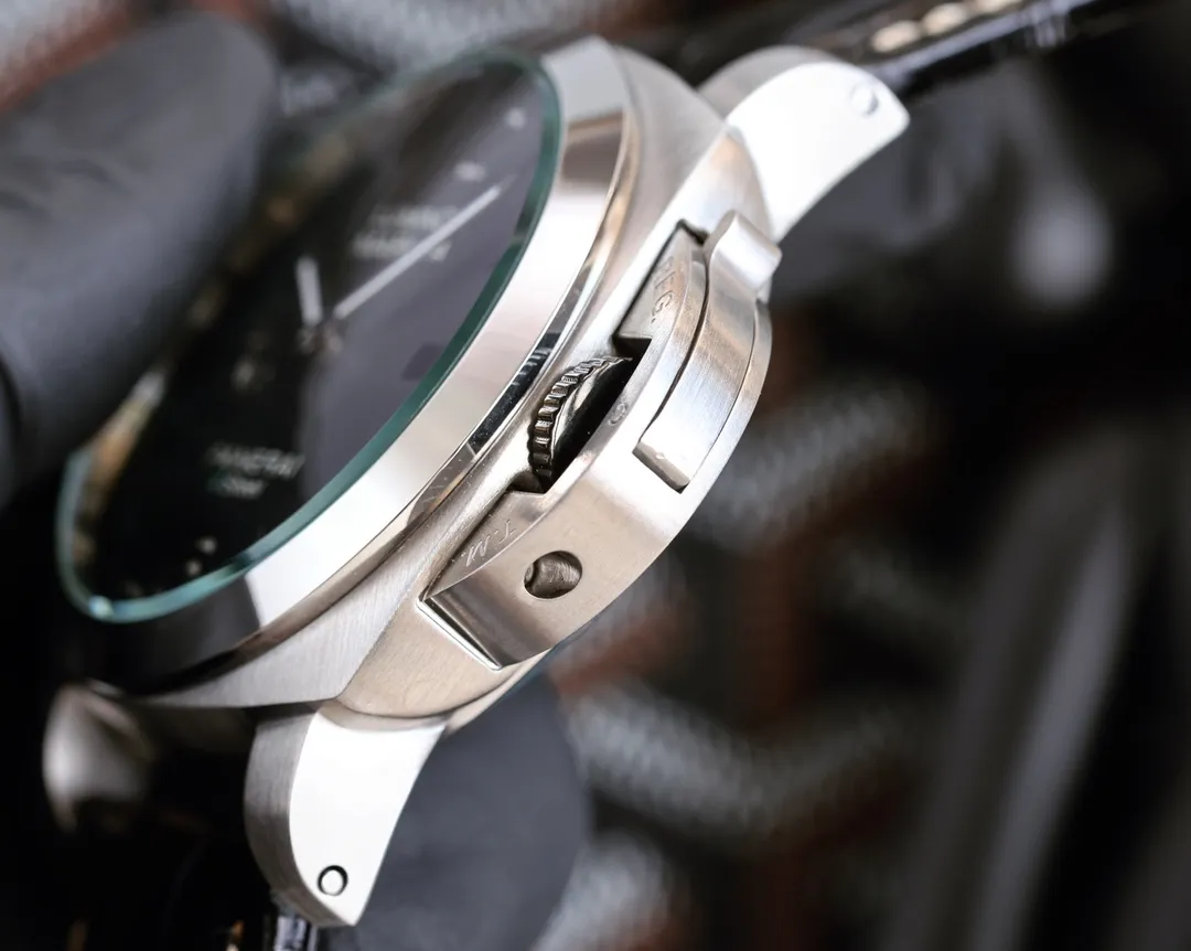 【Foreign trade import】💰1560! Panerai PANERAI curved coated glass 44mm*16mm first layer cowhide strap with original pin buckle fully automatic machine a watch from a tough guy