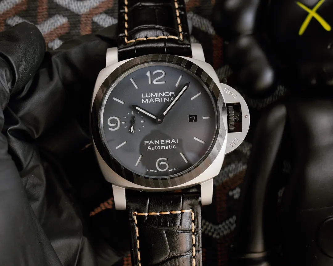 【High-end replica】💰1720! Panerai PANERAI curved coated glass 44mm*16mm first layer cowhide strap with original pin buckle fully automatic machine a watch from a tough guy