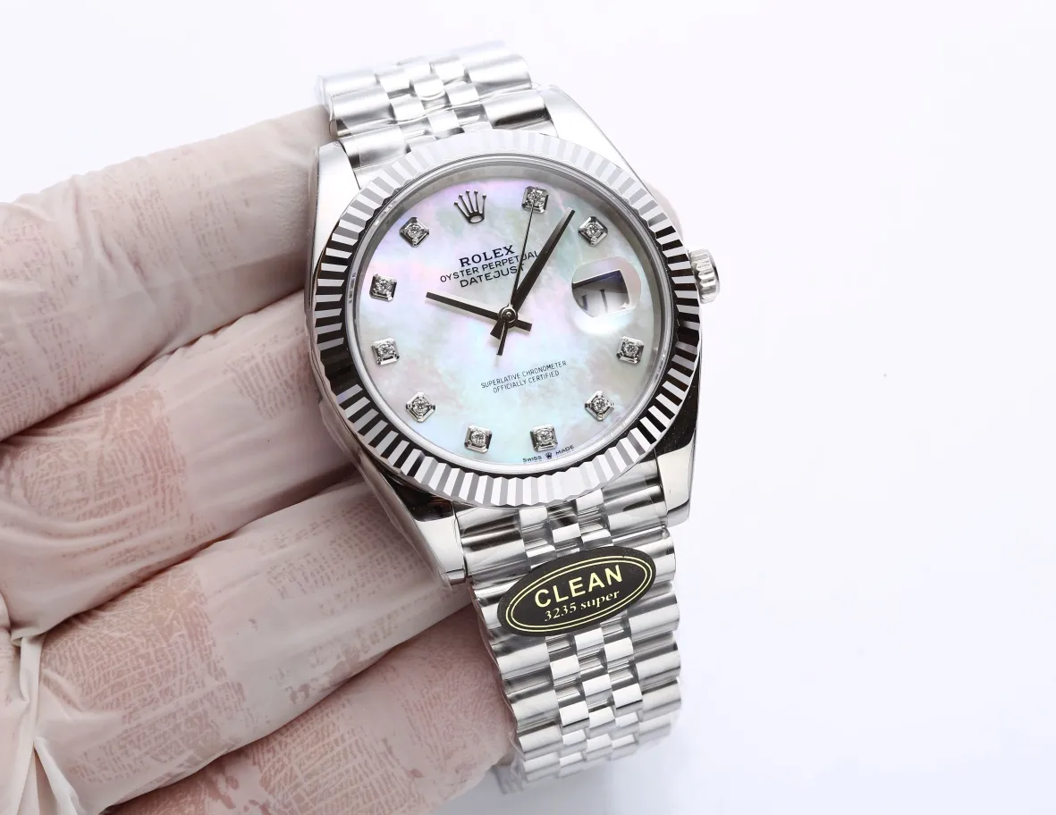 Clean Factory C Factory Rolex Log Series 41mm 126334 drill nails/standard moissanite reject 🙅low-end zircon. It is equipped with a 3/5 bead strap, a 3235 movement, a sunray radiant dial/natural mother-of-pearl dial, and the color craftsmanship is matched. The details to the diamond support are all purchased from Taiwan, and the corners are polished. (Focus on original new machines) Focus is an attitude, produced by JH!