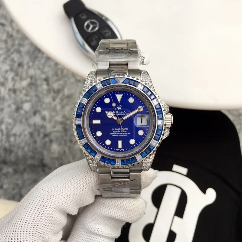 【High-end replica】💰1240! Rolex-ROLEX🎉Submariner Submariner Colored Diamond Series Men's Watch Fully Automatic Mechanical Movement 316L Stainless Steel Case Mineral Super Strong Glass Mirror Stainless Steel Strap Straight 40mm Thick 12mm