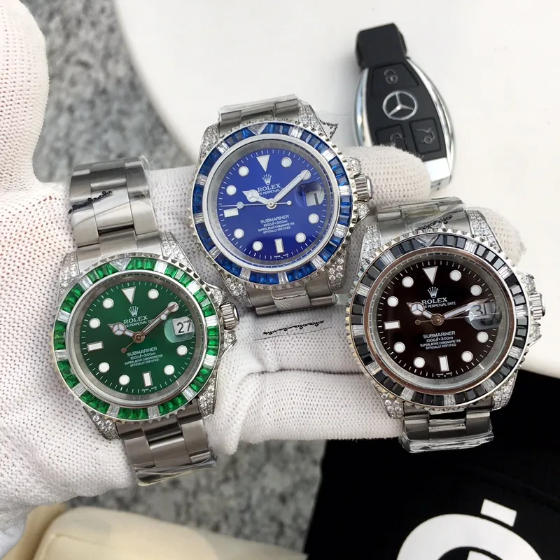 【High-end replica】💰1240! Rolex-ROLEX🎉Submariner Submariner Colored Diamond Series Men's Watch Fully Automatic Mechanical Movement 316L Stainless Steel Case Mineral Super Strong Glass Mirror Stainless Steel Strap Straight 40mm Thick 12mm