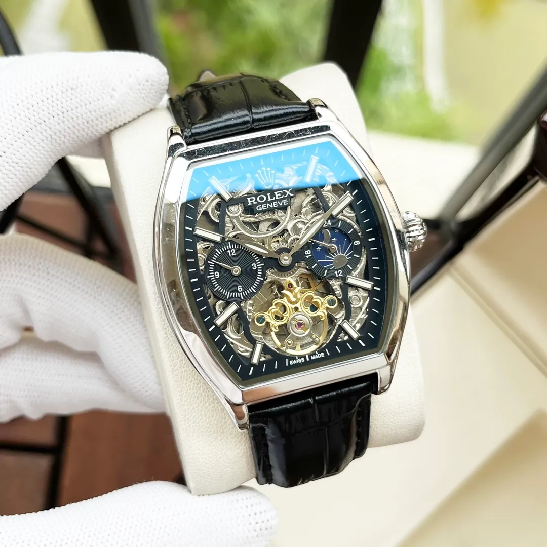 【Customized all-in-one machine】💰1560! Rolex-ROLEX men's watch, fully automatic imported 9015 all-in-one mechanical movement, sapphire mirror, 316L stainless steel case, genuine calfskin strap, simple and elegant, business essentials, size: diameter 42mm, thickness 12mm