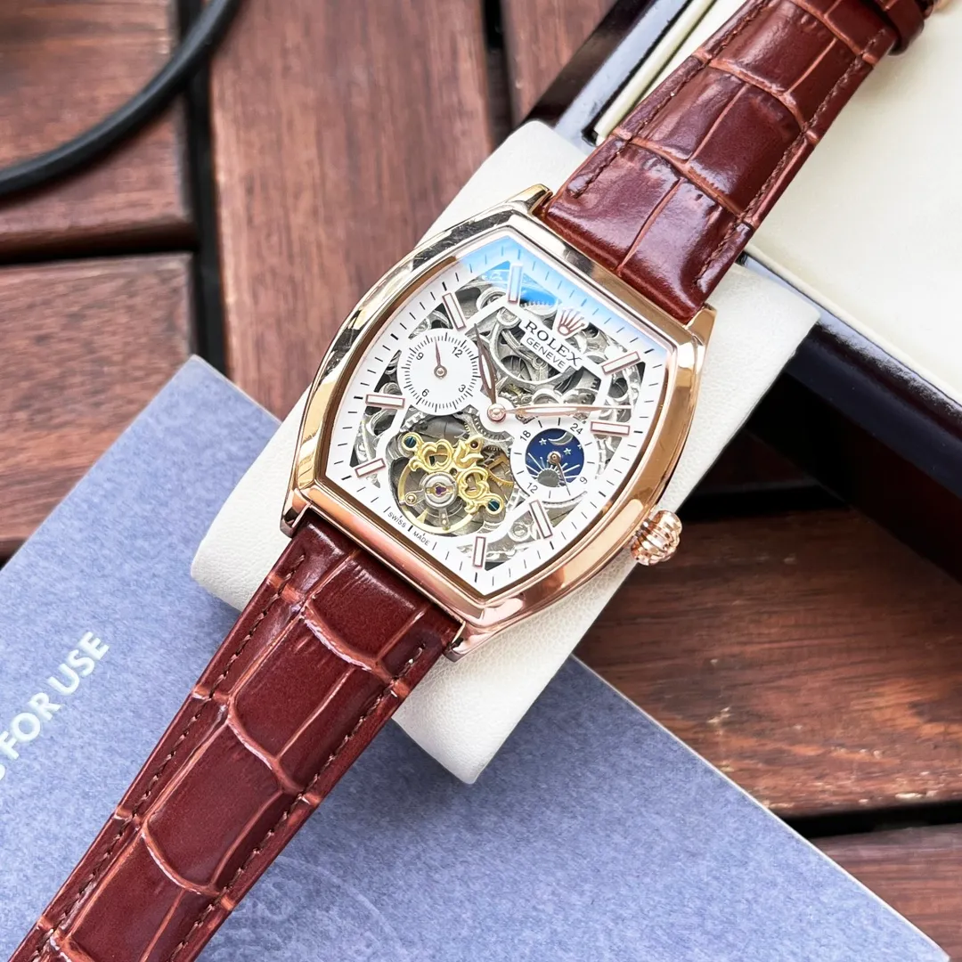 【Customized all-in-one machine】💰1560! Rolex-ROLEX men's watch, fully automatic imported 9015 all-in-one mechanical movement, sapphire mirror, 316L stainless steel case, genuine calfskin strap, simple and elegant, business essentials, size: diameter 42mm, thickness 12mm