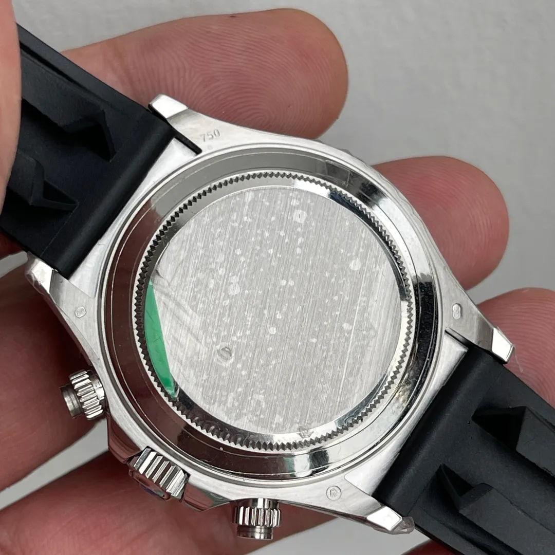 Rolex Daytona V8clean platinum ring eliminates calendar gaps and retains full chronograph function. Swiss super luminous, polished scale, 13.4mm
