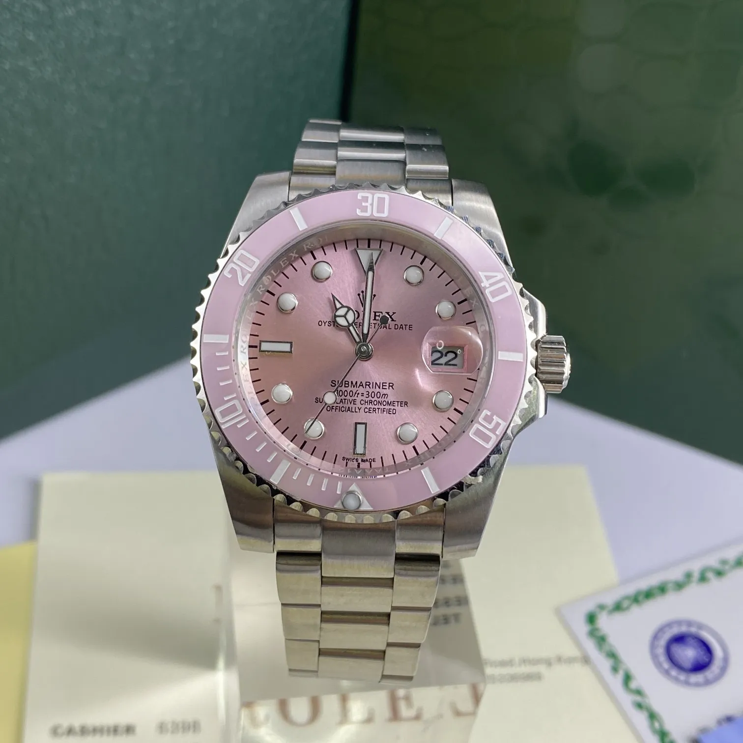 【Foreign trade import】💰1080! Rolex --- distinguished Submariner series mechanical men's and women's watches! Top ladies watch, imported 316 stainless steel case! Mineral super strong mirror, long-lasting wear resistance, ceramic ring with rotatable ring mouth, 316 all-stainless steel band watch, fully automatic mechanical movement, accurate travel time, size 40mm and thickness 11mm, new product exclusive assembly is hot-selling... Bowl beauty display, infinite charm, extraordinary temperament, come and buy, high-quality products are constantly available, [look for the exclusive new background of the first release]