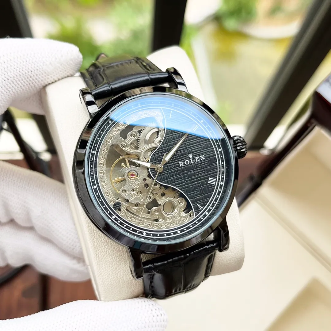 【High-end replica】💰1440! Rolex-ROLEX men's watch, fully automatic mechanical movement, mineral-strengthened glass, 316L stainless steel case, leather strap, simple and elegant, business essentials, size: diameter 42mm, thickness 12mm
