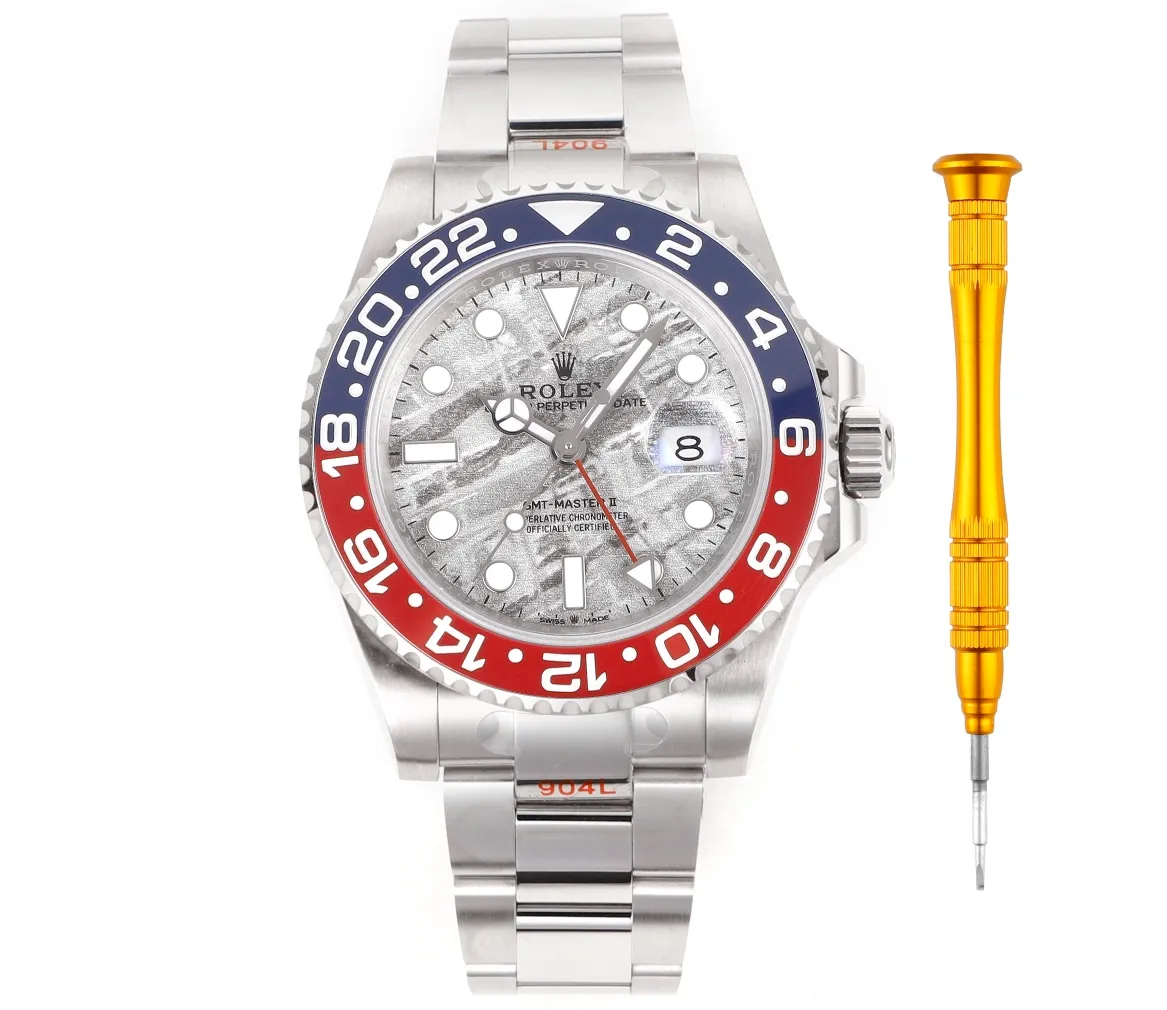 【High-end replica】💰1160! 【Customized all-in-one machine】💰1720! 【Top Replica】💰Private chat! Rolex ROLEX GMT-Master (Coca-Cola) one-piece red and blue ceramic ring, RK5 is the only ceramic ring in the market with a color comparable to the original, shocking the market. The steel is made of authentic imported 904L raw materials, forged and polished, and is equipped with the 3186/3285 all-in-one fully automatic mechanical movement, which is consistent with the original product, and has accurate and stable travel time. Professional testing and inspection, zero repairs! The authentic consistent GMT needle is on the second layer and adjusts the calendar through quick time adjustment, 40mm, 904L steel case bracelet, sapphire mirror, super luminous, two-way ceramic rotating bezel, folding buckle. Please look for the exclusive high-end quality code: NV126688, exclusive Huan logo. Welcome to reprint! (Comes with the same screwdriver as pictured/Same day shipping)