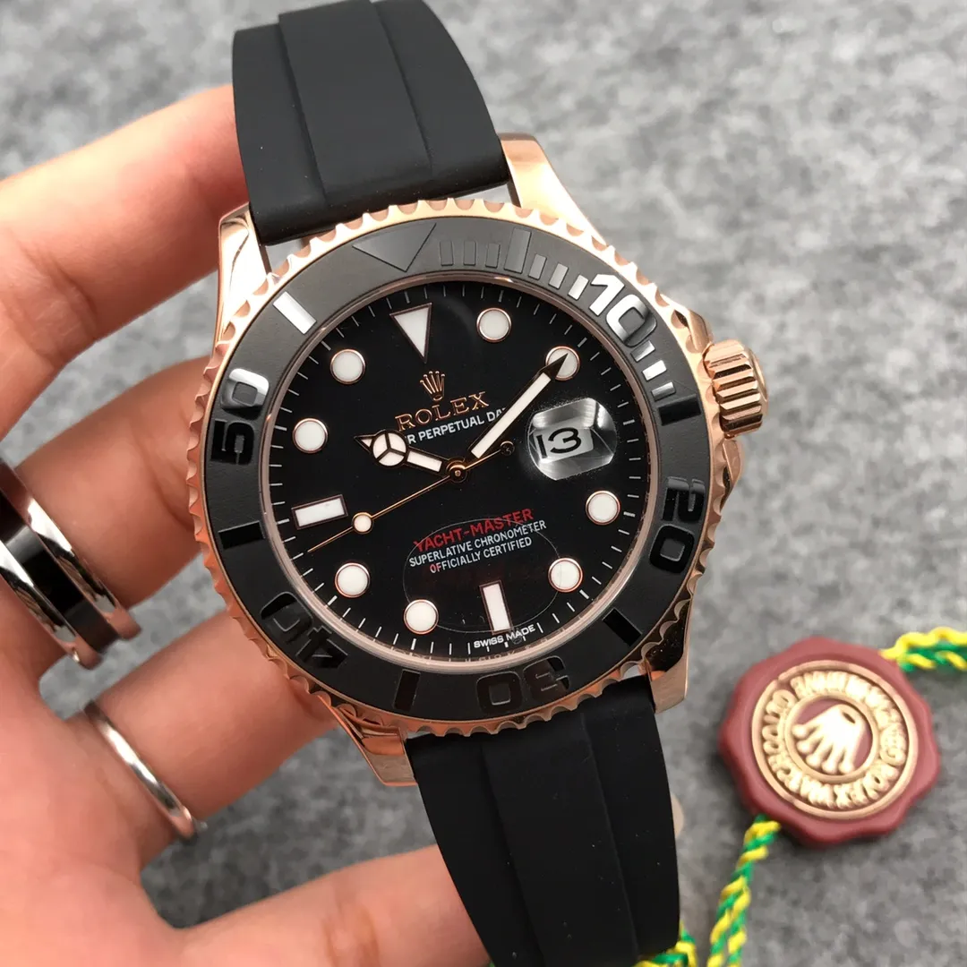 [Foreign trade import] 💰970 Rolex - ROLEX 👑 Style: YM yacht series - mechanical watch Movement: Original imported Citizen 8215 movement Case: 316L stainless steel case Strap: Imported silicone strap/original safety buckle Mirror: sapphire glass💎 Size: diameter 40mm thickness 12mm / diameter 44mm thickness 14 D85!