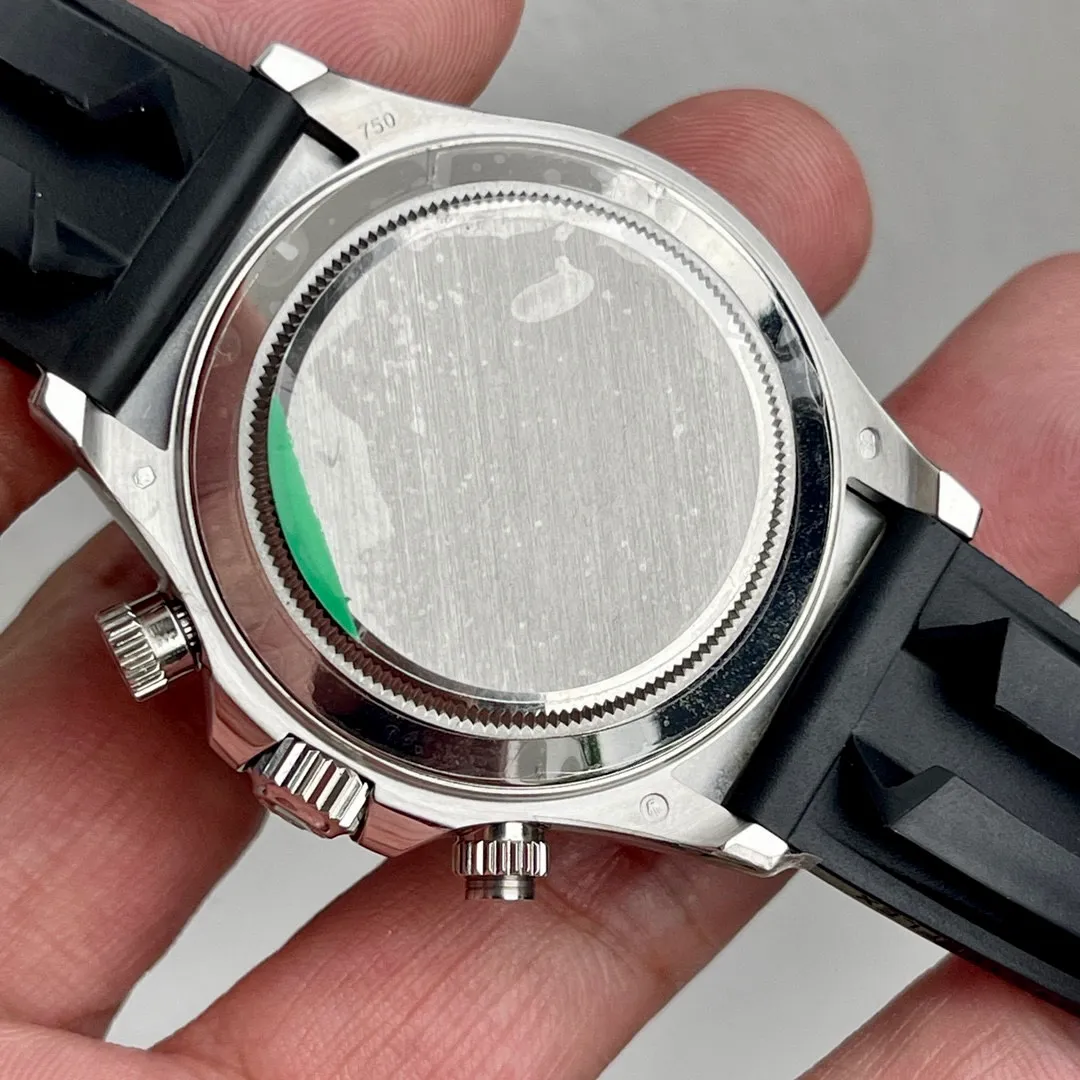 Rolex Daytona V8clean platinum ring eliminates calendar gaps and retains full chronograph function. Swiss super luminous, polished scale, 13.4mm