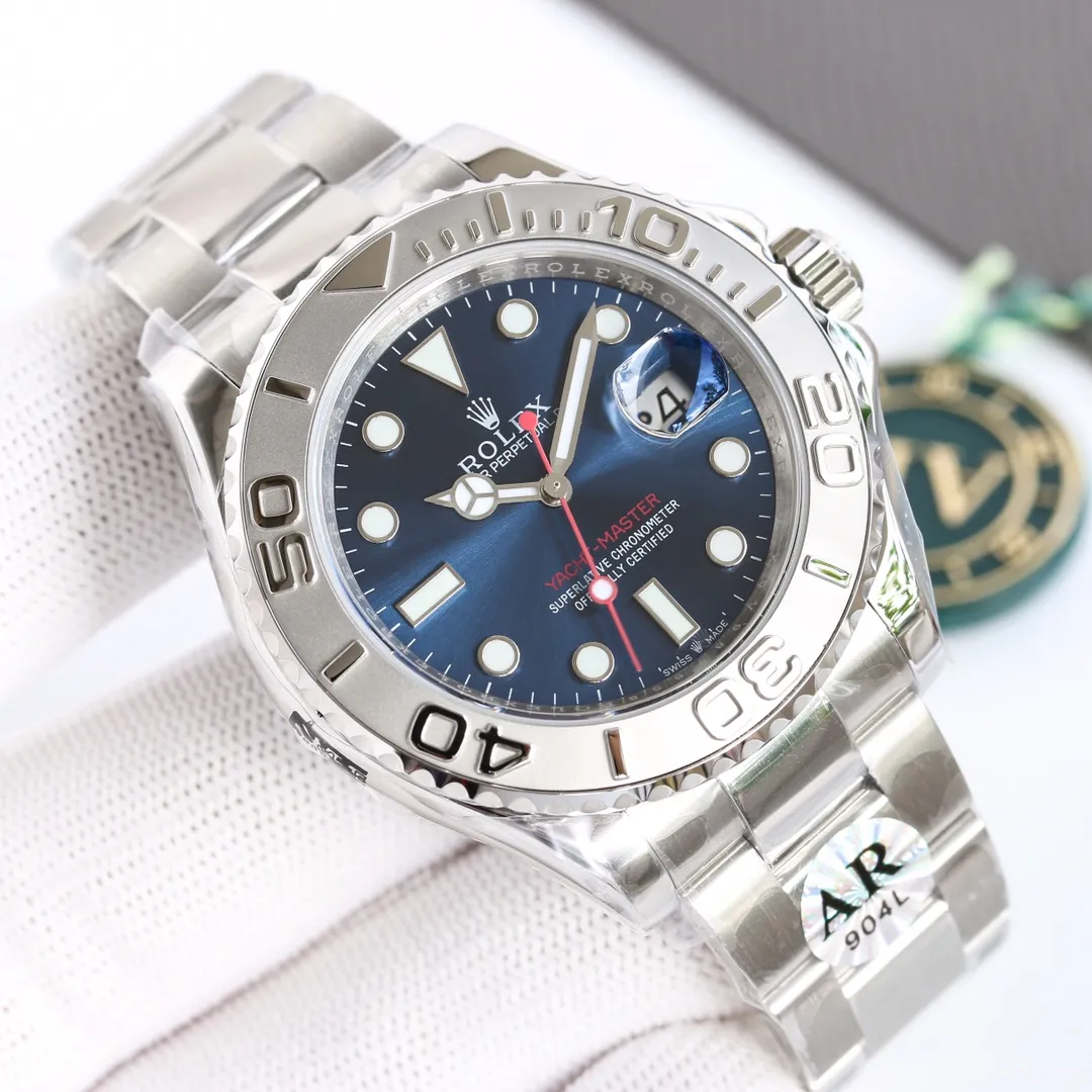 【Top replica】💰4500! Rolex Yacht-Master super imported 904L yacht series! 40 mm in diameter! Detailed features: 1⃣️The strap and case are both cast from imported 904 steel (every detail of grinding and polishing is very delicate) and feels full in the hand. 2⃣️The AR ring is stamped in line with the original product (making the ring and edge seamless and flat) 3⃣️The color and radial pattern of the text are basically the same as the original product [Fist][Fist] 4⃣️Equipped with stable ETA2836 and ETA3135 movement machinery! 5⃣️The tape version is synchronized with the original upgraded buckle and can be adjusted. The strongest replica YM-yacht series! [Produced by AR, it must be a high-quality product] Welcome your tasting!