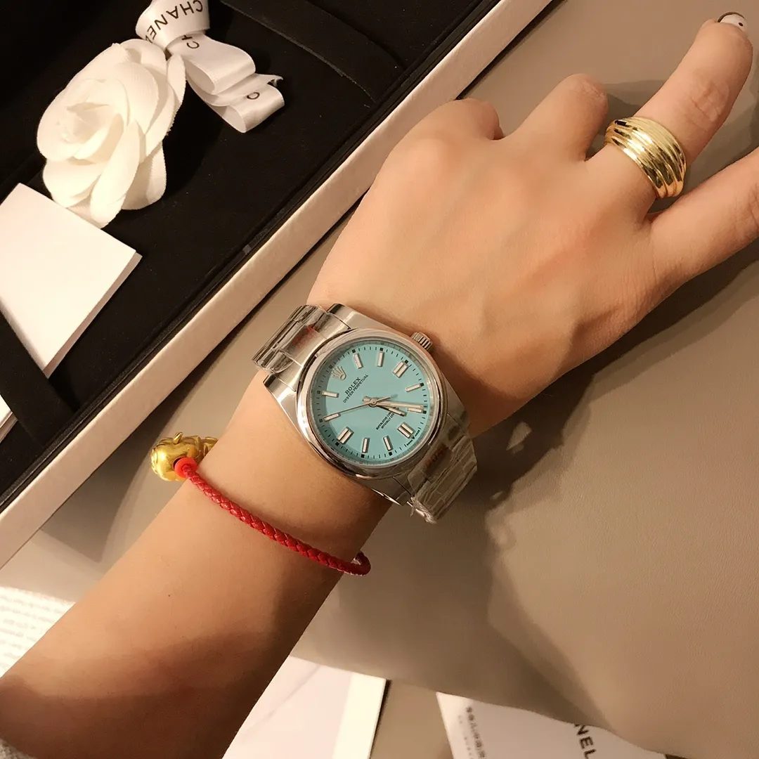 【Foreign trade import】💰920! Rolex Oyster Perpetual Craftsmanship and Quality Women's Mechanical Watch Stainless Steel 36mm Colorful Colors Different Summer Colors Rolex Women's Watches