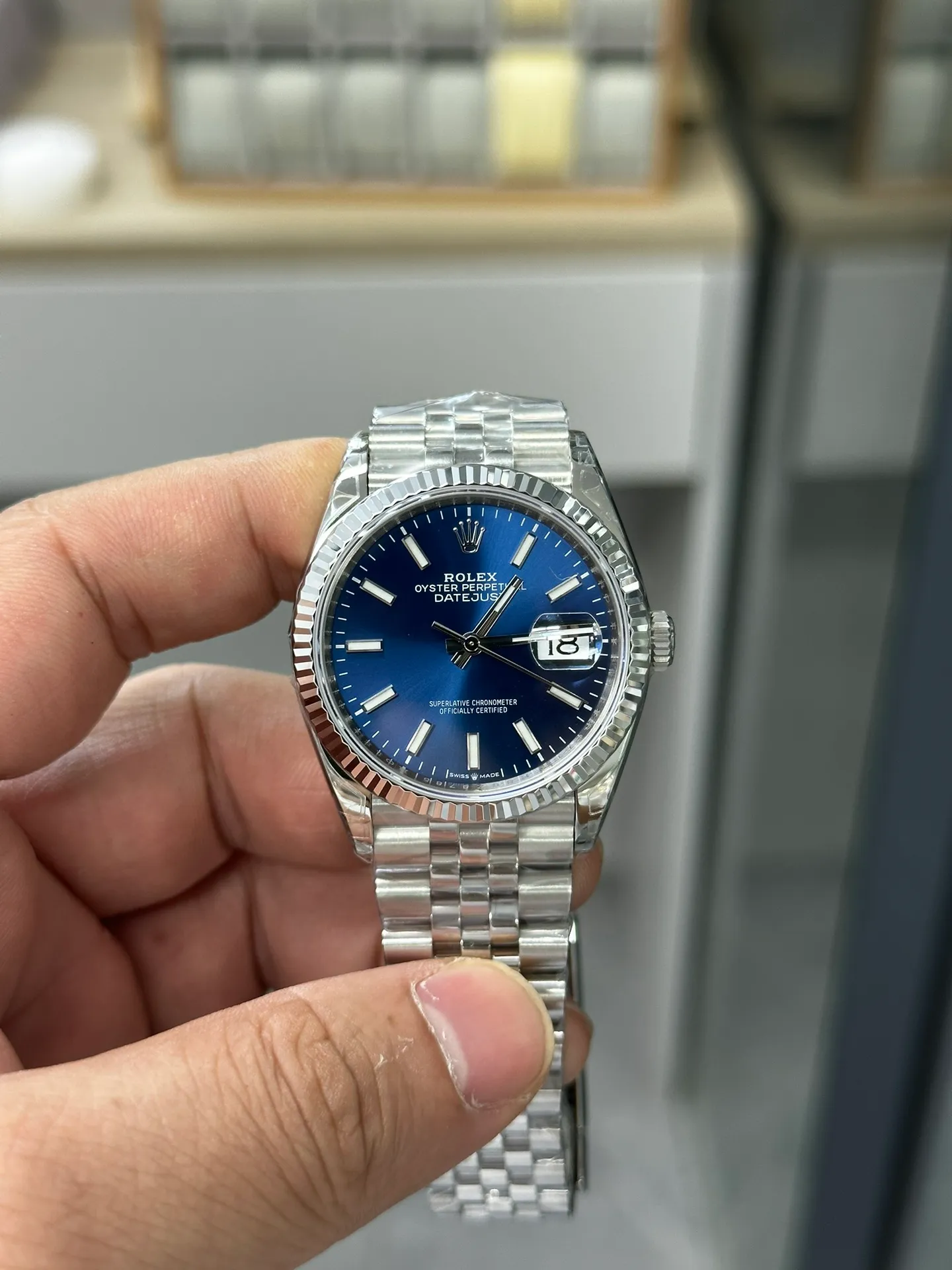 Rolex Blue Date Real Shot❤️