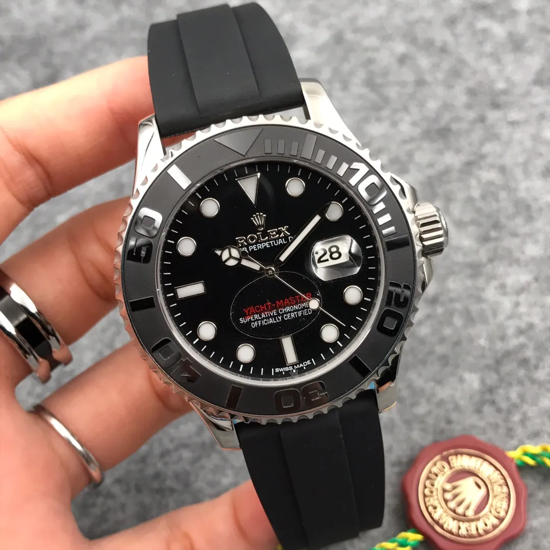 [Foreign trade import] 💰970 Rolex - ROLEX 👑 Style: YM yacht series - mechanical watch Movement: Original imported Citizen 8215 movement Case: 316L stainless steel case Strap: Imported silicone strap/original safety buckle Mirror: sapphire glass💎 Size: diameter 40mm thickness 12mm / diameter 44mm thickness 14 D85!