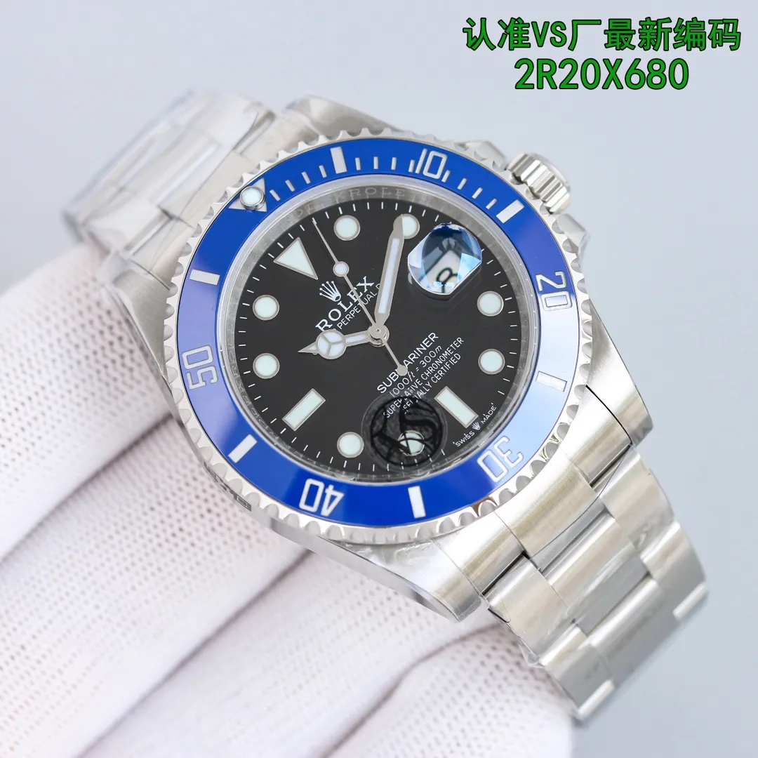 2022 latest Rolex, Submariner pre-sale. Quality-guaranteed style, unique three-in-one code and comes with an NFC proximity card, with pictures and the truth. You can watch the video induction effect. Genuine open mold with a new shell type with a diameter of 41mm (not modified from a 40mm shell), equipped with a new 3235 movement, a time-adjustable reversible movement, consistent with the original version, and a 72-hour kinetic energy storage. That’s right, 72 hours. The actual kinetic energy storage time of 3235 movement and 2824/2836 on the market is about 38 hours, and can only be stored for one night. The new 3235 movement has been tested and can be used non-stop for a weekend, truly once and for all. The first batch will enjoy a 50% discount on accessories upgrade service within three years, so you can enjoy worry-free upgrades. Look for VS quality assurance, look for VS unique number, 2R20X680, unique design, exclusive quality.