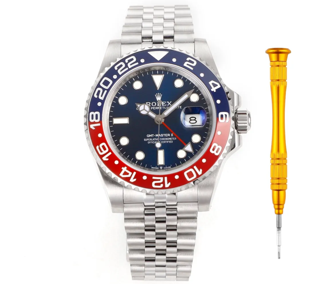 【High-end replica】💰1160! 【Customized all-in-one machine】💰1720! 【Top Replica】💰Private chat! Rolex ROLEX GMT-Master (Coca-Cola) one-piece red and blue ceramic ring, RK5 is the only ceramic ring in the market with a color comparable to the original, shocking the market. The steel is made of authentic imported 904L raw materials, forged and polished, and is equipped with the 3186/3285 all-in-one fully automatic mechanical movement, which is consistent with the original product, and has accurate and stable travel time. Professional testing and inspection, zero repairs! The authentic consistent GMT needle is on the second layer and adjusts the calendar through quick time adjustment, 40mm, 904L steel case bracelet, sapphire mirror, super luminous, two-way ceramic rotating bezel, folding buckle. Please look for the exclusive high-end quality code: NV126688, exclusive Huan logo. Welcome to reprint! (Comes with the same screwdriver as pictured/Same day shipping)