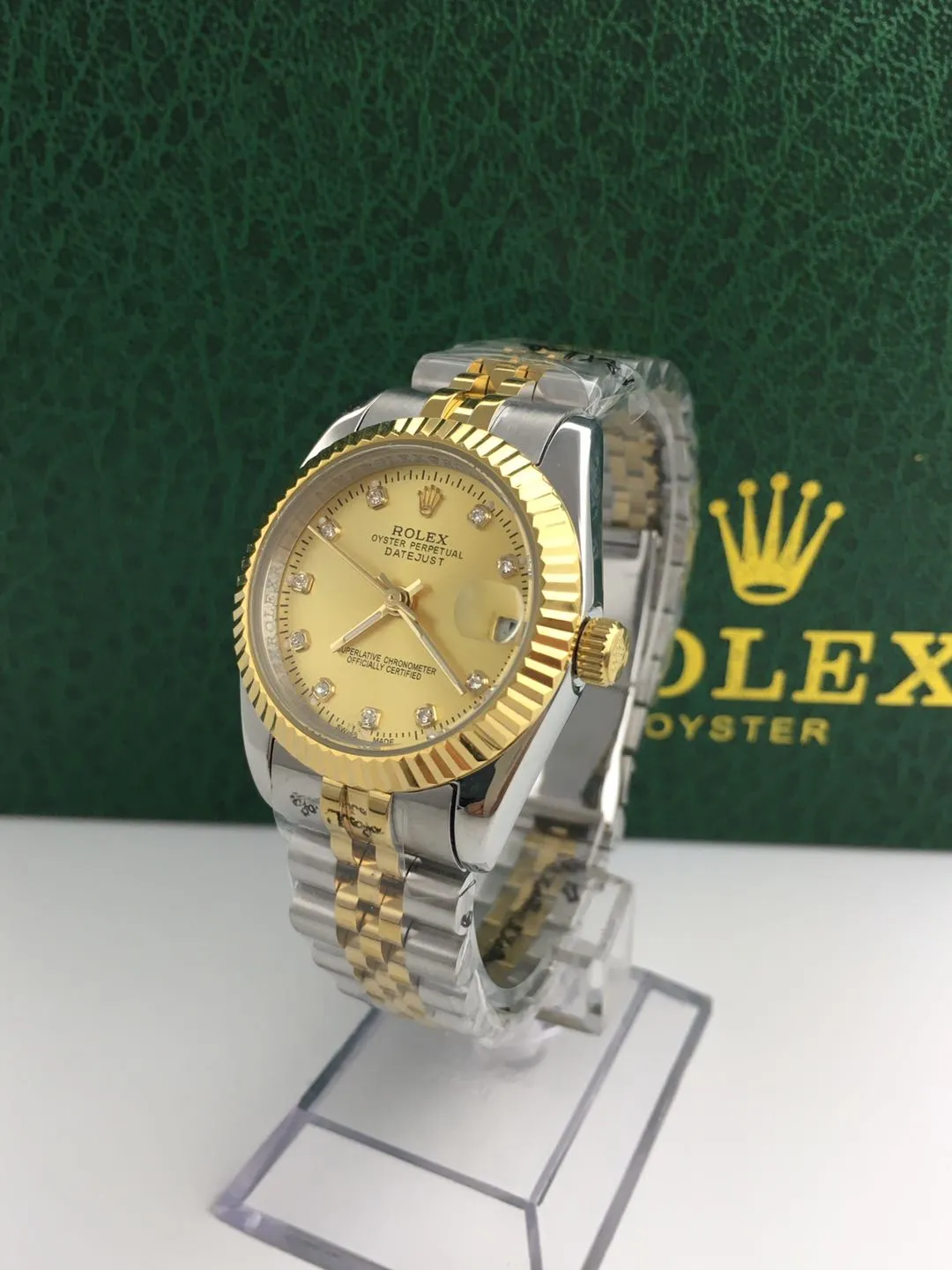 【Foreign Trade Import】💰1040 each! Rolex Datejust ladies mechanical watch. Stainless steel case and strap, unique diamond-encrusted dial, classic and versatile shape, and outstanding business and casual taste.